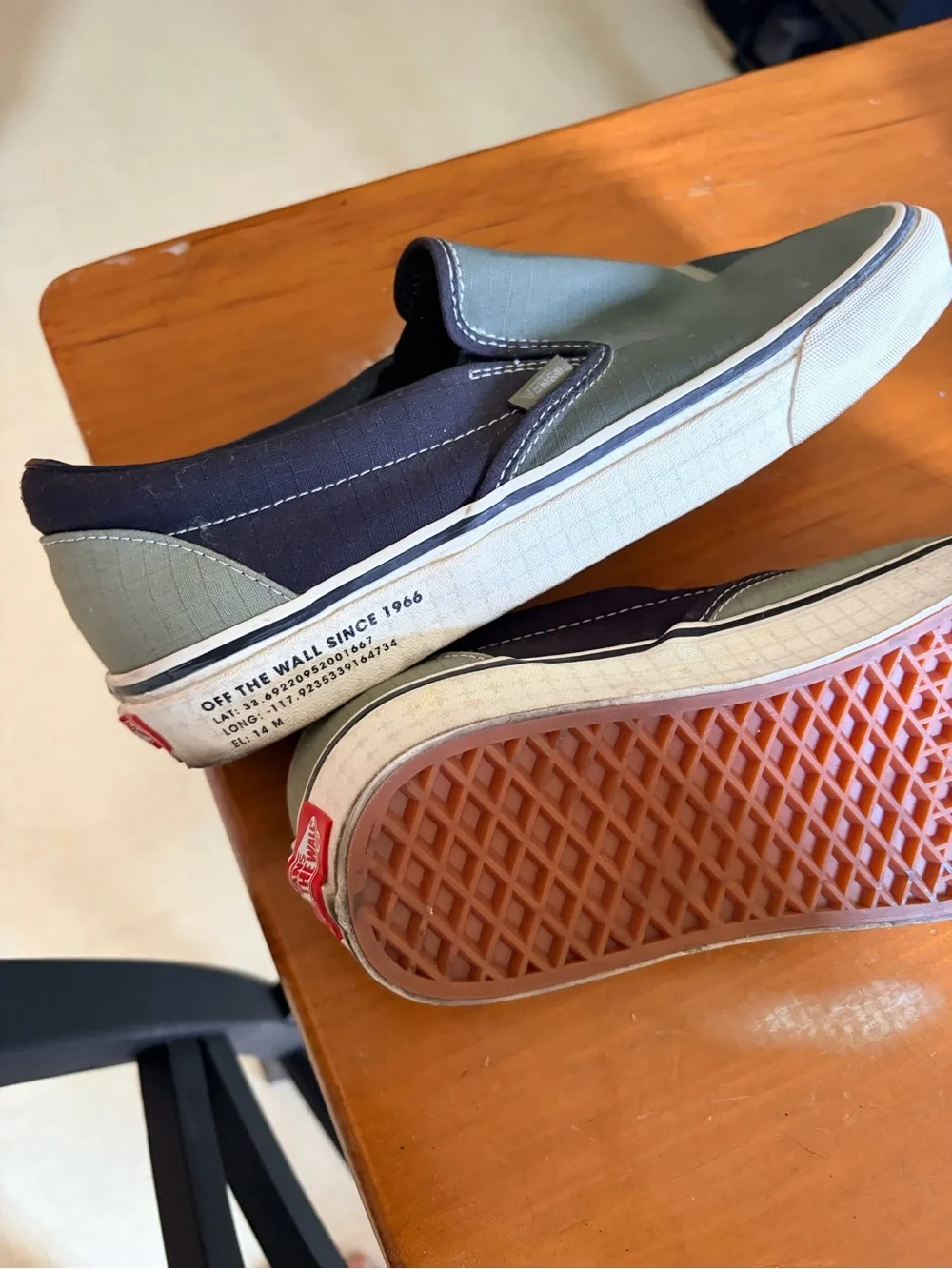 Vans Special Design Series Slip-On Loafers in Olive Green & Black